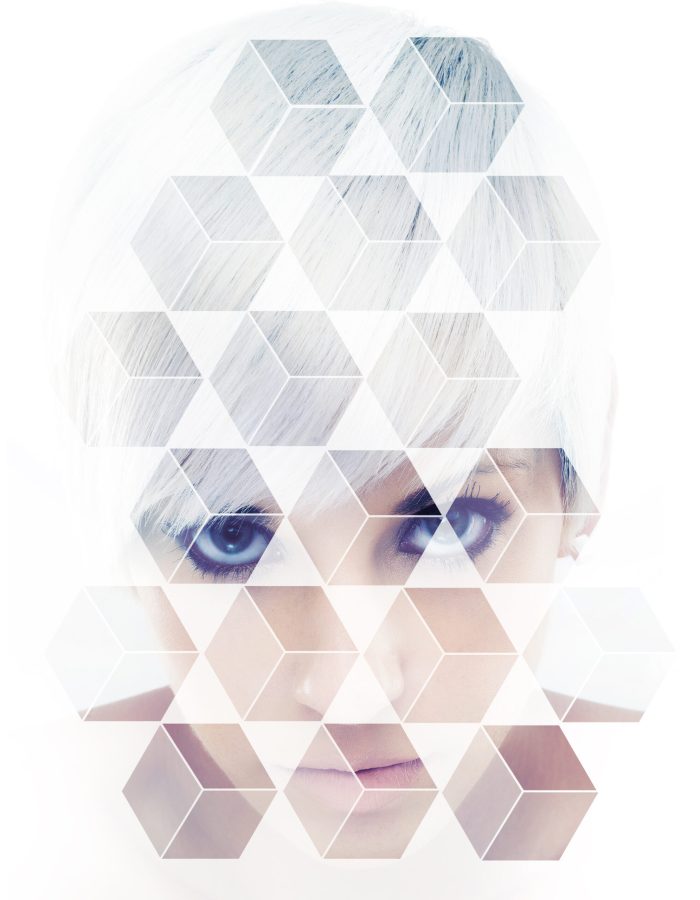 Beautifully futuristic. Composite image of a beautiful young woman in hexagons